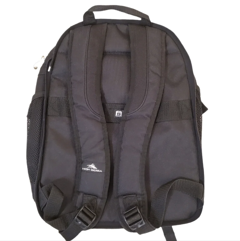 WWF‎ Vintage High Sierra Black Mid Size School Travel Hiking Backpack - WWE
